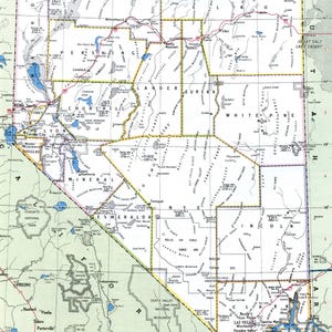 Carte des comtés du comté de Nevada, affiche sur papier glacé