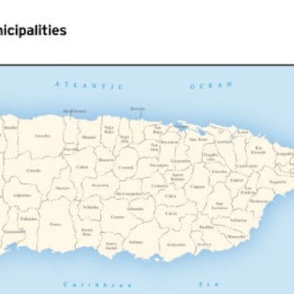 Puerto Rico Picture Map Etsy