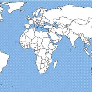 MAPPA DEL MONDO VUOTA Poster lucido Immagine Foto globo paesi continenti oceano