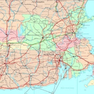 NEW ENGLAND REGION Staaten Politische Landkarte Glossy Poster Bild Foto Banner