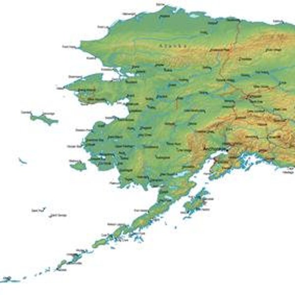 ALASKA STATE MAP Glossy Poster Picture Photo juneau anchorage alaskan aleut