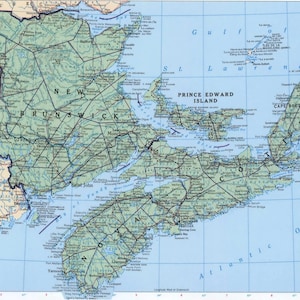 Nova Scotia Canada Straßenkarte glänzend Poster Bild Fotodruck Banner