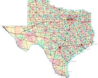 Texas County Map With Cities And Roads