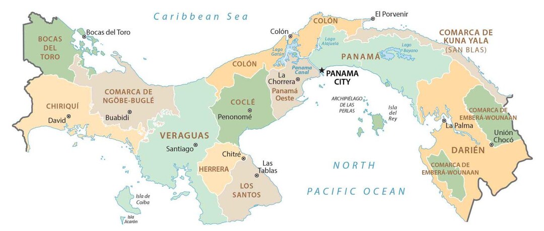 Panama Province Map Glossy Poster Picture Photo Print Banner ...