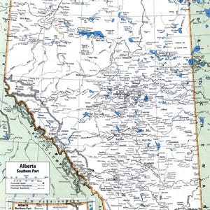Alberta Kanada Straßenkarte glänzend Poster Bild Fotodruck Banner Provinz