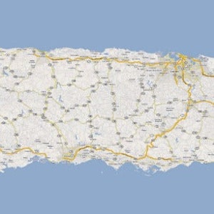 PUERTO RICO ROAD Map Glossy Poster Bild Banner Print Foto Insel