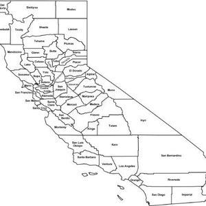 CALIFORNIA STATE COUNTY, carte, papier glacé, affiche, photo, bannière, nom des comtés