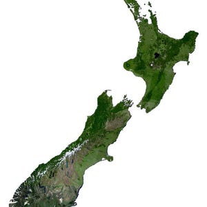 New Zealand Satellite Map Glossy Poster Picture Photo Print Banner  Conversationprints