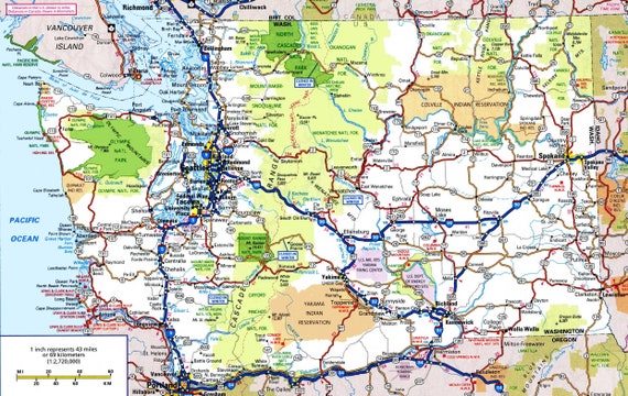 Map Of Leavenworth Wa Washington State Road Map Glossy Poster Picture Photo Banner | Etsy  Australia