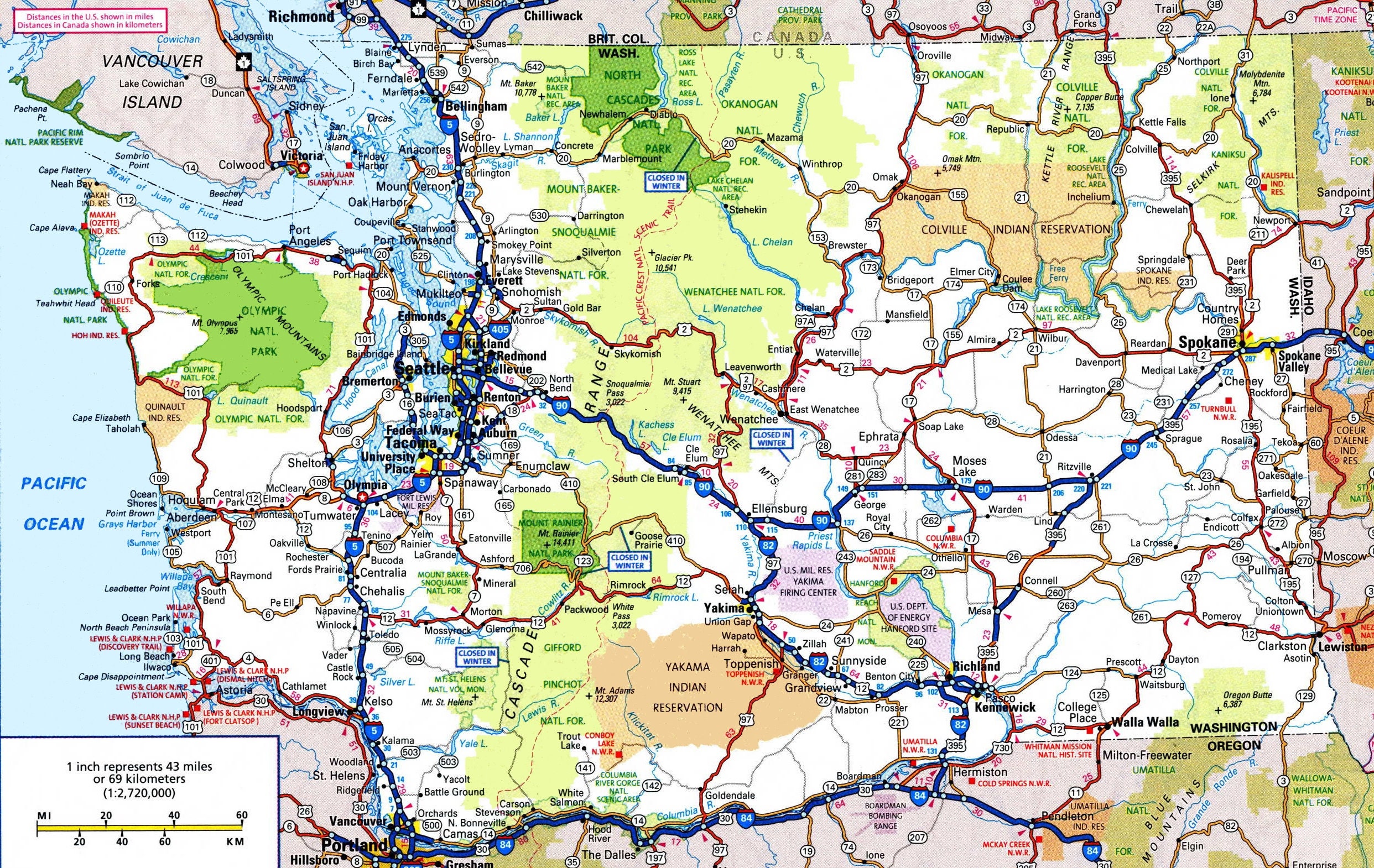 Home D Cor Home D Cor Posters Prints WASHINGTON STATE ROAD MAP GLOSSY Il Fullxfull.3041241128 2zhw