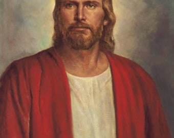 BEAUTIFUL JESUS CHRIST Portrait Glossy Poster Picture Banner lord christian mormon