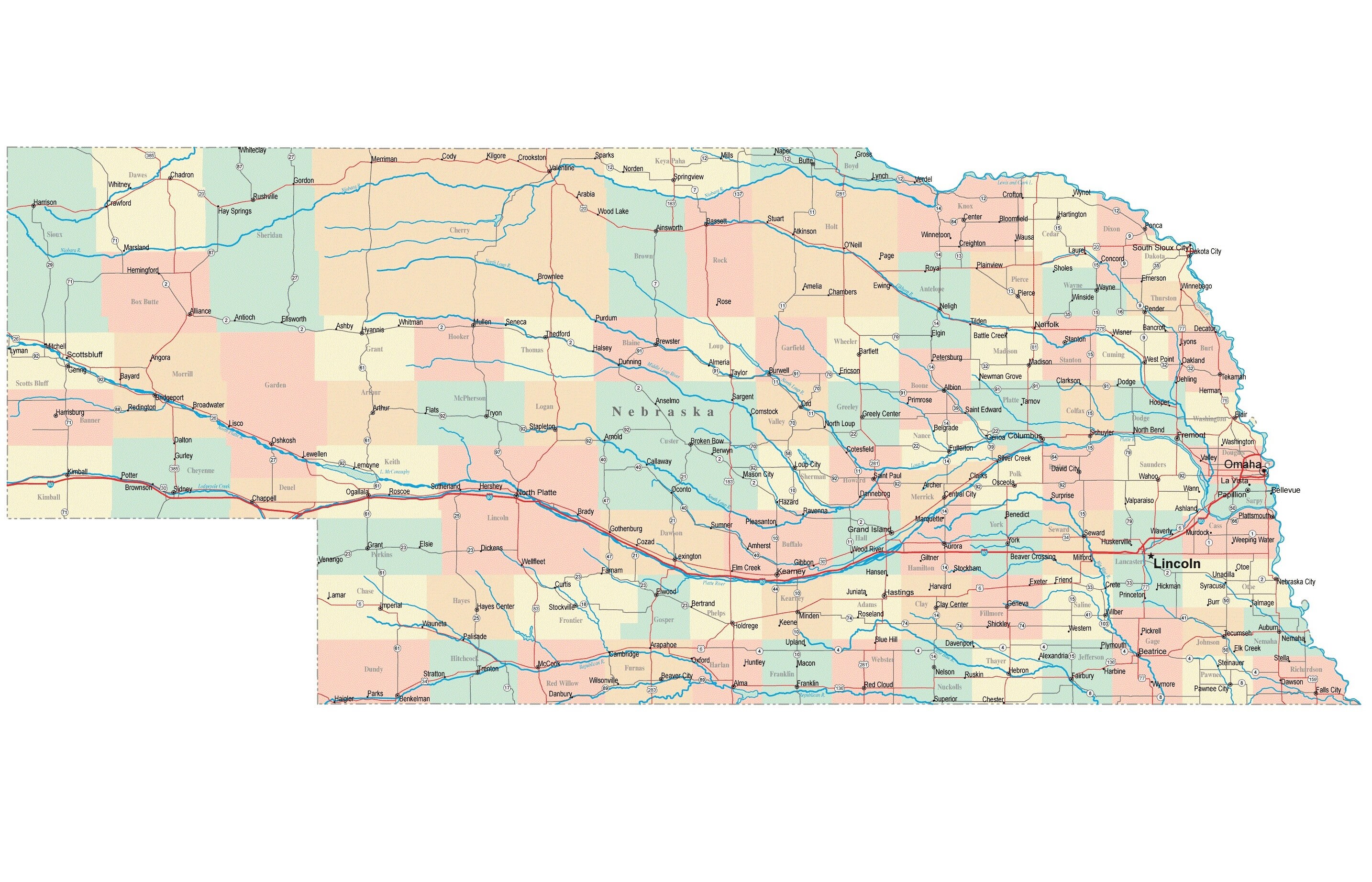 Street Map Of Lincoln Ne Nebraska State Road Map Glossy Poster Picture Photo City - Etsy