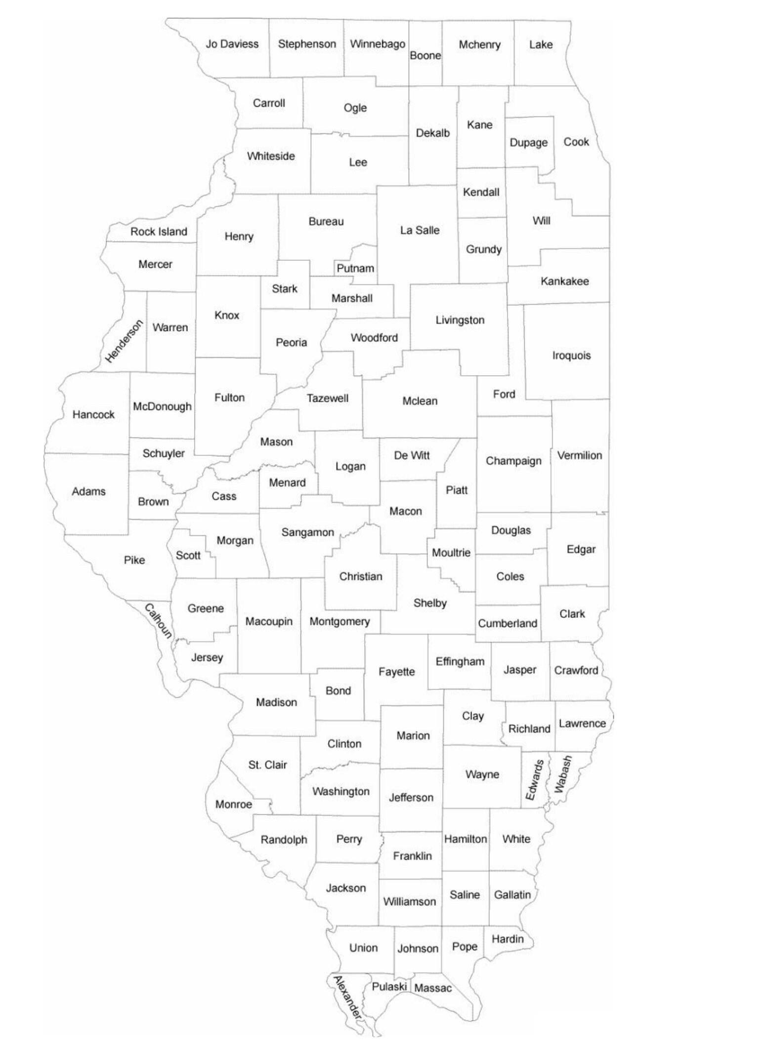 Illinois State County Map Glossy Poster Picture Photo Banner Etsy