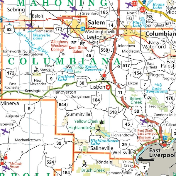 East Palestine Ohio Map Etsy