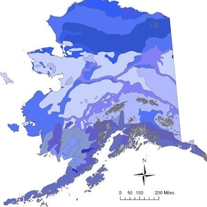 ALASKA PERMAFROST MAP Glossy Poster Picture Photo juneau anchorage alaskan