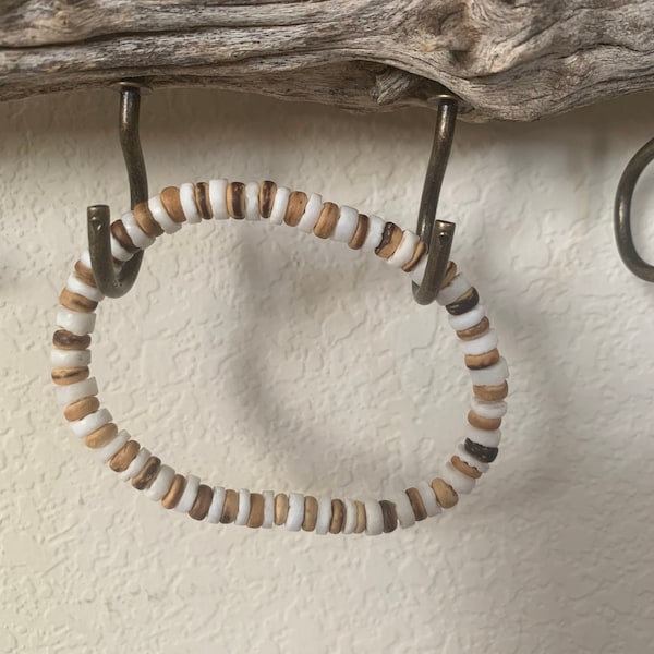 Shell & Wooden Bead Bracelet