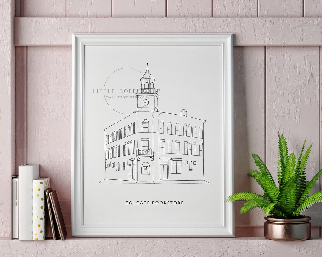 Colgate Print Colgate BOOKSTORE COLGATE UNIVERSITY Graduation Gift Hand-drawn Print ...