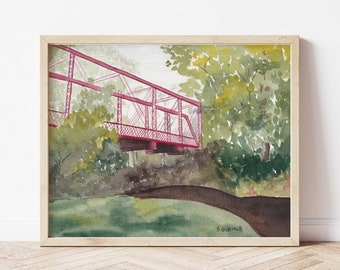Bloomington Indiana Bridge | Watercolor Print