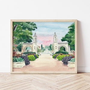 Sample Gates Painting, Bloomington Indiana, Watercolor Landmark Painting, Indiana University, Alumni Gift, Graduation Present, IU Campus