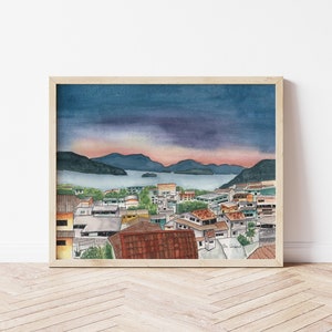 Brazil Favela Landscape | Watercolor Print