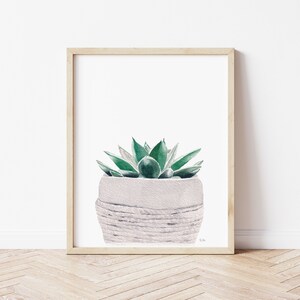 Botanical Art Print, Watercolor House Plant, Succulent Wall Art, Gifts for Plant Parents, Boho, Botanical Decor, Dorm Room, Plant Painting