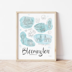Bloomington Landmark Wall Decor | Watercolor Art | Poster | Wall Art | Bloomington Indiana | IU | Indiana University | Little 500 | Painting