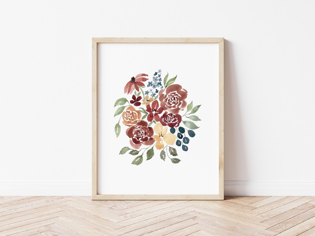 Floral Watercolor Print, Watercolor Loose Floral, Floral Wall Art ...