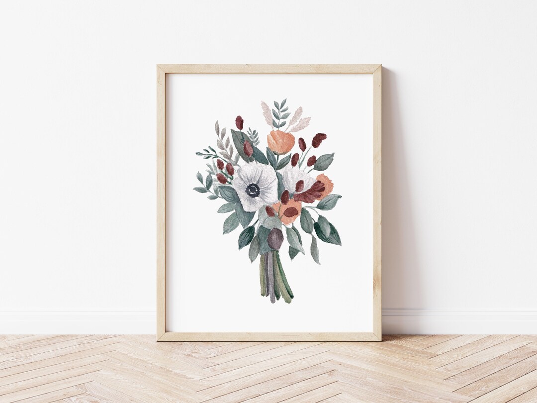 Watercolor Bouquet Print 8x10 - Etsy