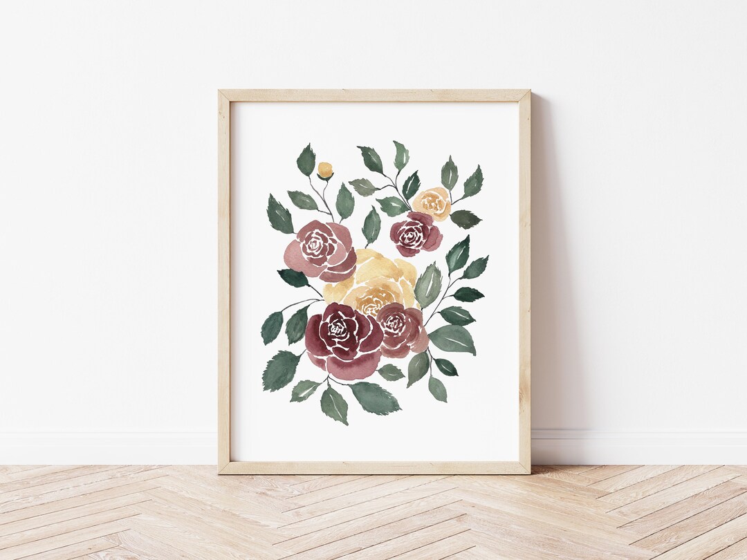 Floral Watercolor Print, Watercolor Loose Floral, Floral Wall Art ...