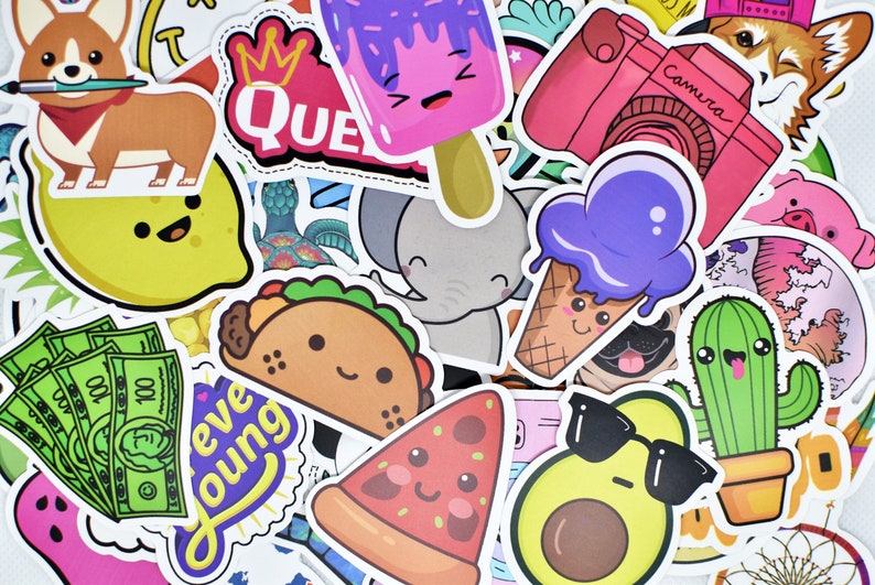 50 Cute Teen Girl Vinyl Stickers Pack Waterproof for Hydro | Etsy