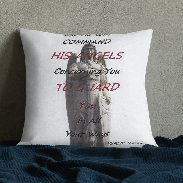 Premium PSALM 91 Pillow..Spiritual Scripture..Scripture Throw Pillow Gift for Christian