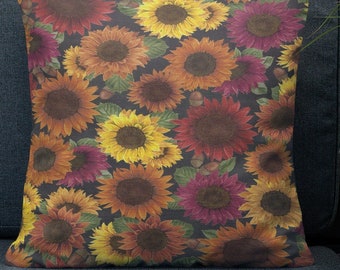 Premium Pillow with Sunflowers, Pillow Cover with Insert, Gift for her, Mother's Day Gift