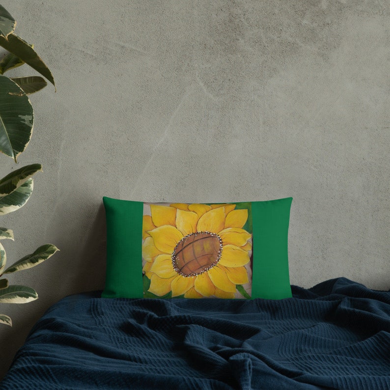 Premium Yellow Sunflower Throw Pillow. Summer Flower Pillow. Etsy