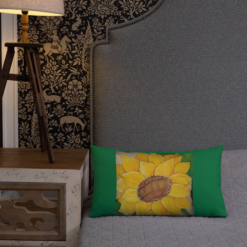 Premium Yellow Sunflower Throw Pillow. Summer Flower Pillow. Etsy