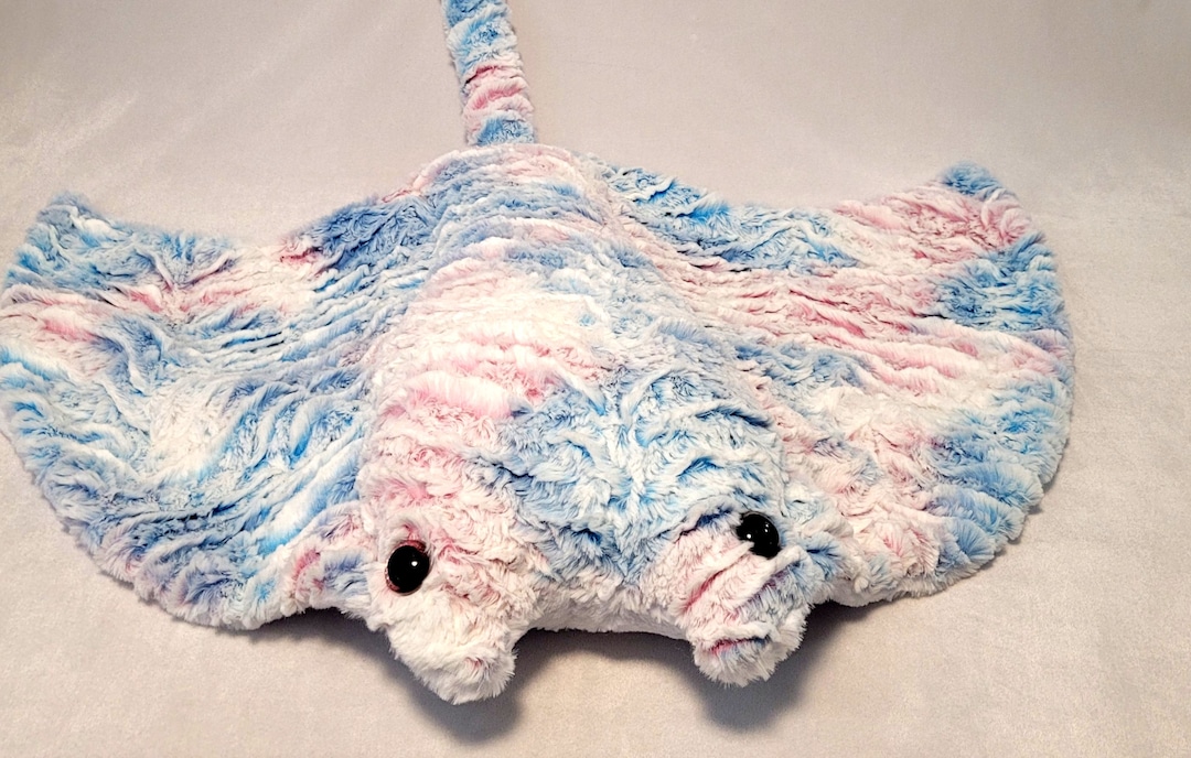 Manta Ray Stuffed Animal-plush Minky Manta Ray-minky Stuffed Manta Ray