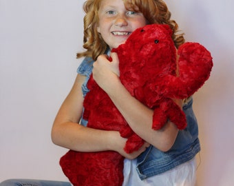 Lobster stuffed animal-stuffed minky lobster-soft lobster stuffie