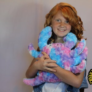 Stuffed Animal Crab-Plush Minky-Hand Crafted-Super Soft and Snuggly- High Quality Fabric