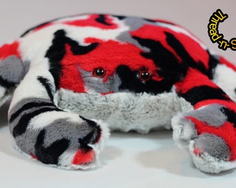 Minky Plush Crab Stuffed Animal - Red & Black Camo