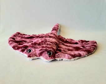 Weighted Minky Plushie: Mini Sensory Stuffed Animal- Manta Ray plushie