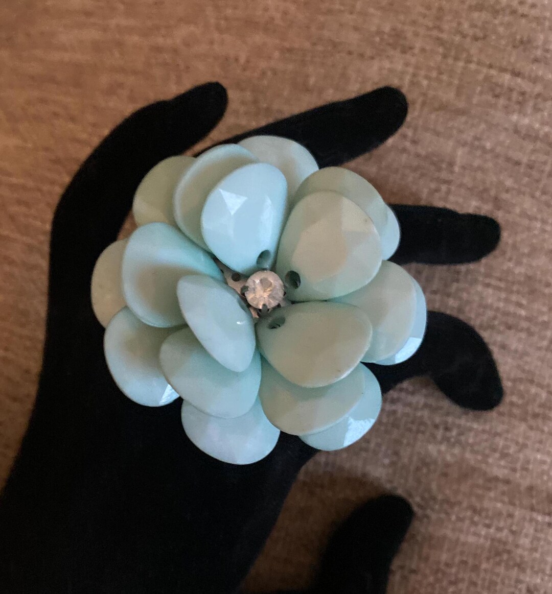 Blue Flower Adjustable Ring - Etsy