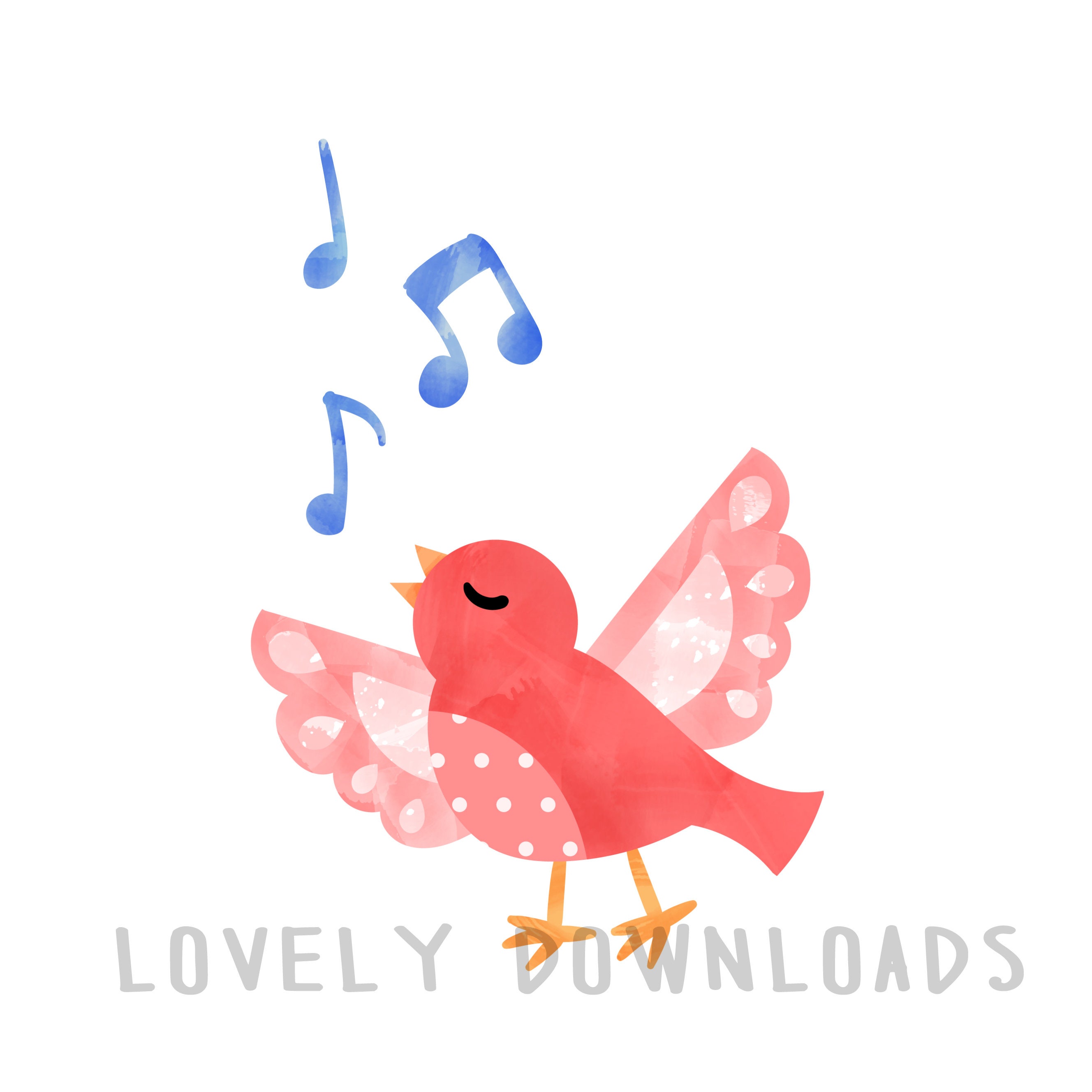 Watercolor Collage Clipart Valentine's Day Birds, Instant Digital ...