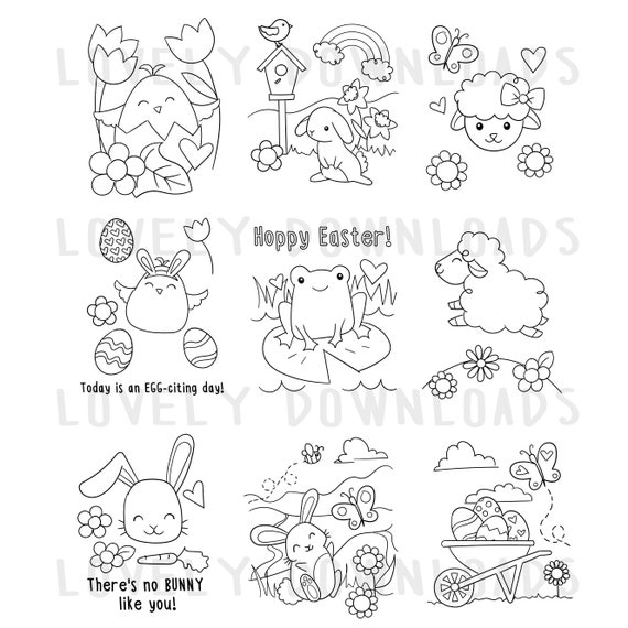 Easter Coloring: One Stamp, Three Coloring Techniques. - Crafty Pianist