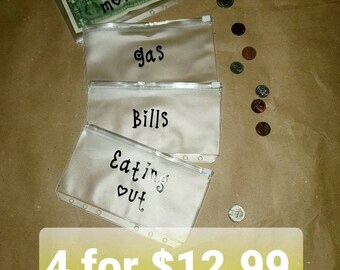 Cash envelope****/money envelope/zip pouch organizer/A6 size ring/ money sorter/customize/Budget envelope/receipt holder/planner envelope***