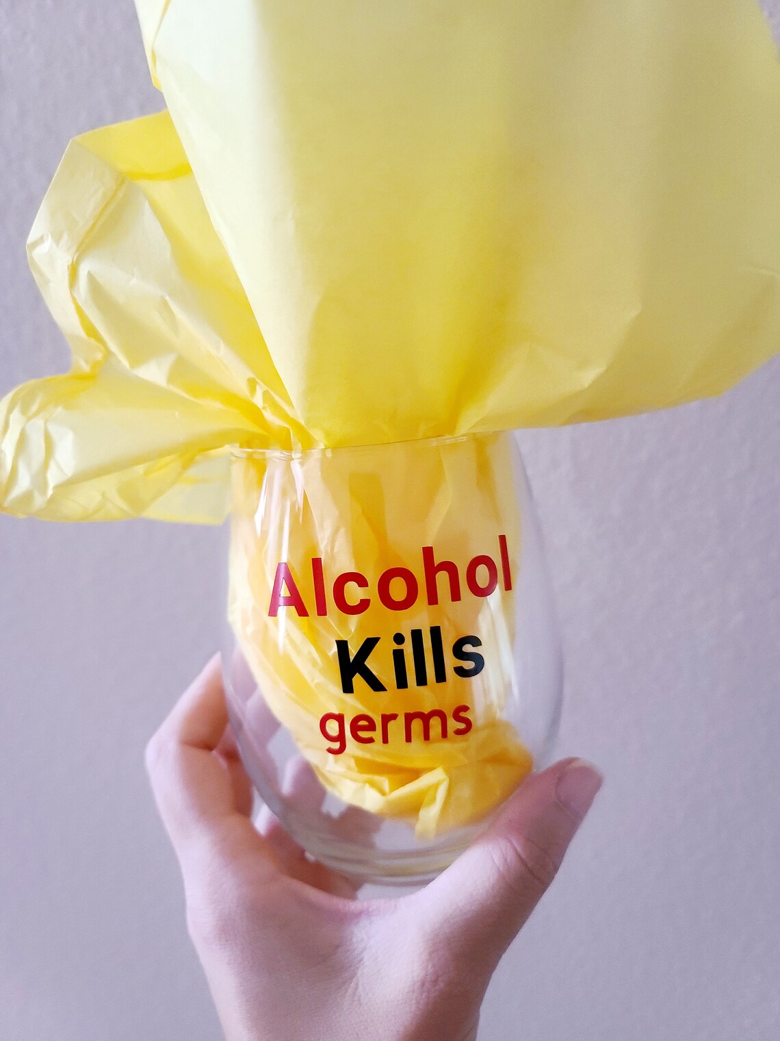 Alcohol kills germs wine cup/cornavrus cup/ humorous cups/ Etsy