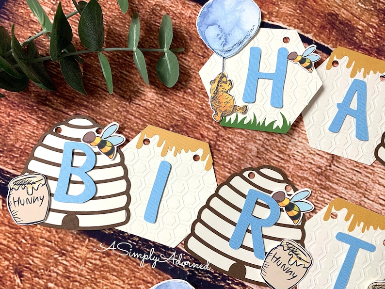 Winnie The Pooh Birthday Banner Winnie The Pooh 1st Birthday Etsy