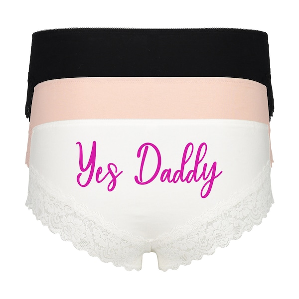 Yes Daddy DDLG/BDSM panties | hipster/boyleg | pink text