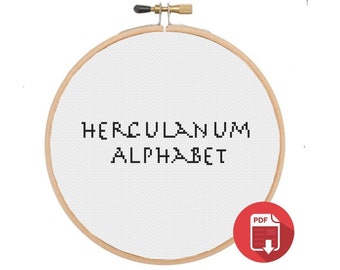 Herculanum Cross Stitch Alphabet Pattern (PDF)