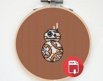 BB8 Beginner Cross Stitch Pattern (Digital PDF) Star Wars Cross Stitch Pattern