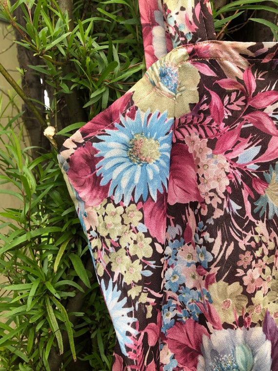 Vintage floral sundress sheer mid length