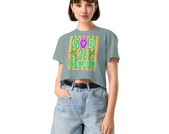 God is good shirt neon colors shirt christian Jesus women’s crop top